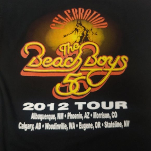 The Beach Boys 50th Reunion Tour 2012 Mens Medium T Shirt Concert Band Black - Picture 4 of 5